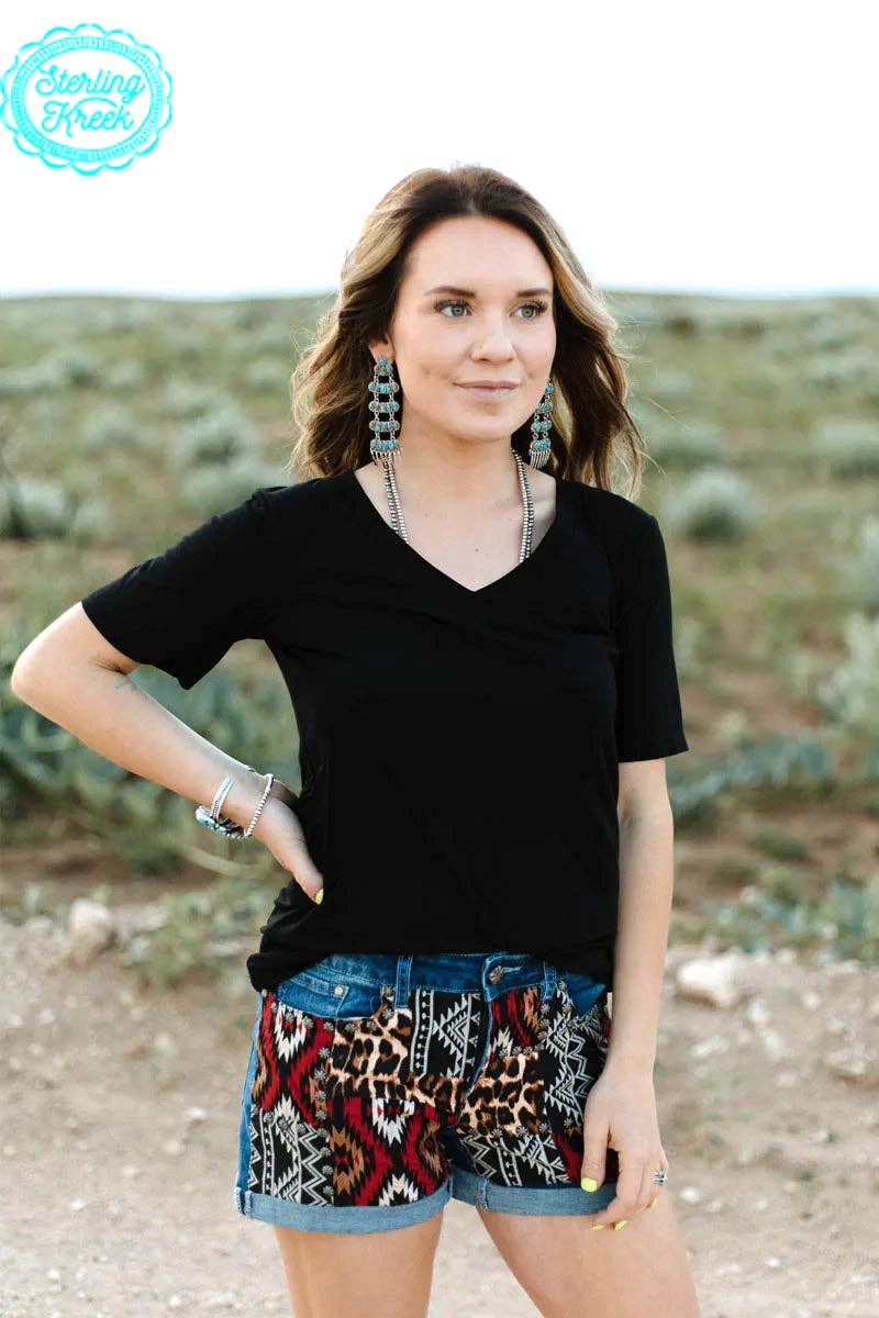 Patched Up Shorts - Leopard