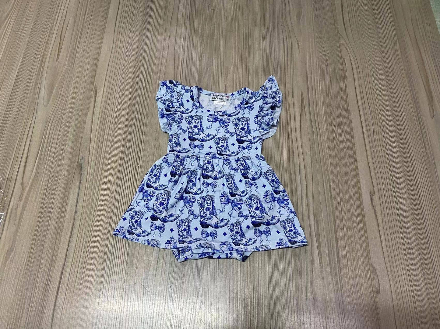 Porcelain Bows Bamboo Infant Romper