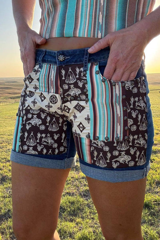 Patched Up Shorts - Western Long