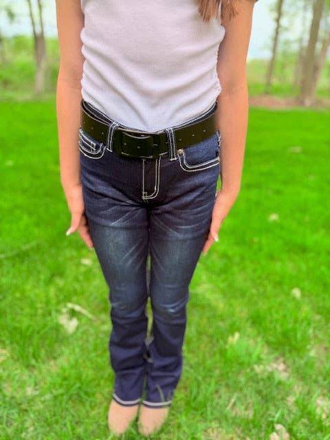 Girls Western Bootcut Jeans - Faux Flap Pocket - Stretch Premium Denim Fabric.MCGJ-HX-45