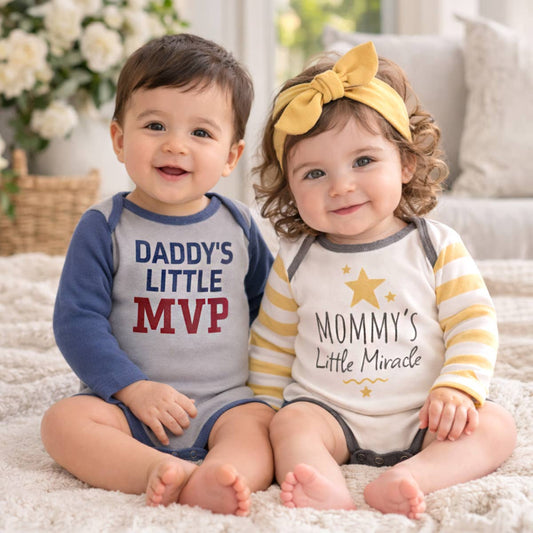 Mother’s & Father’s Day Baby Bodysuits |100% Cotton Rib