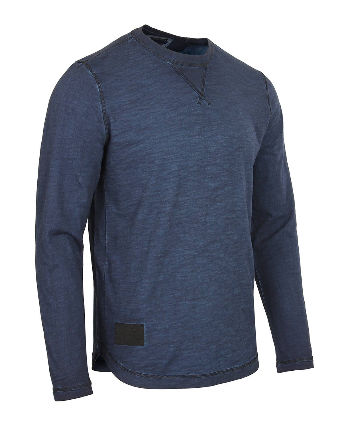 Men's Long Sleeve Crew Neck Vintage Garment Wash T-Shirt