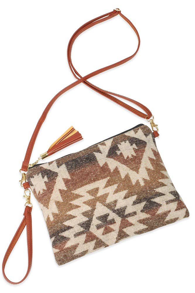 Western Print Crossbody Clutch Bag