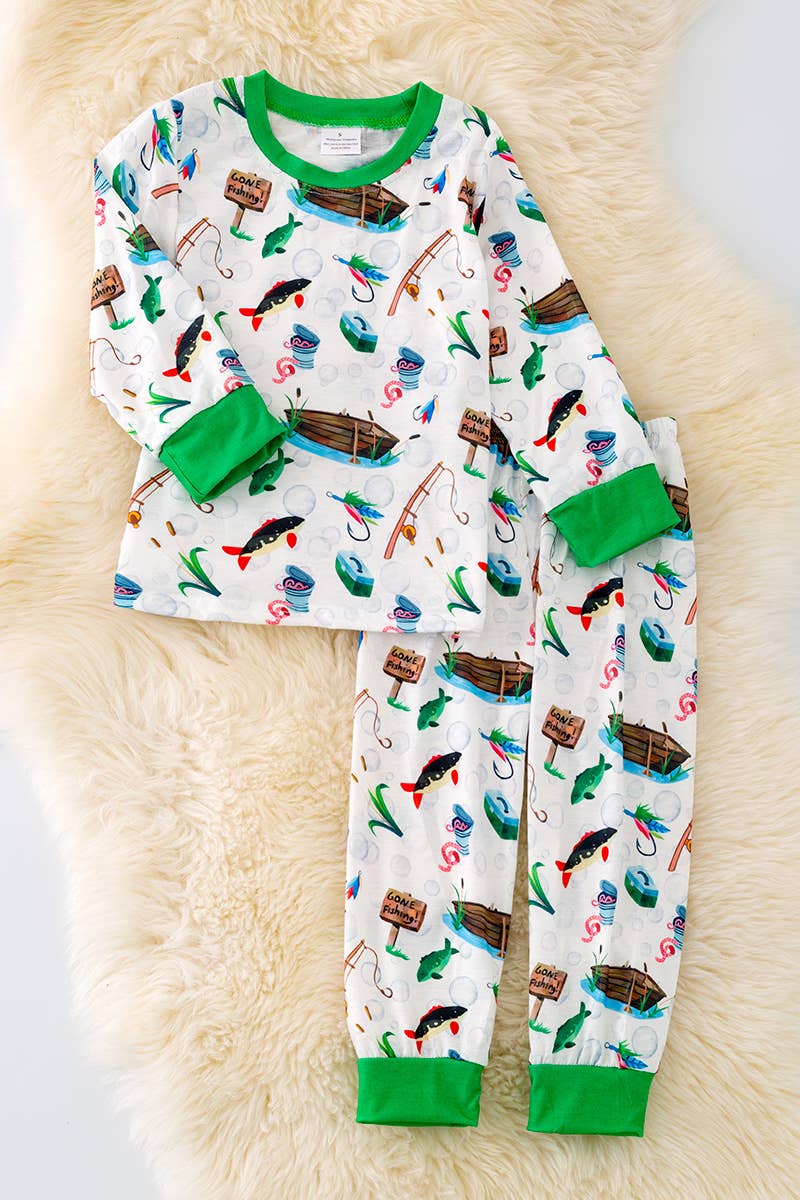 GONE FISHING BOYS PRINTED PAJAMAS. PJB40016 JEAN
