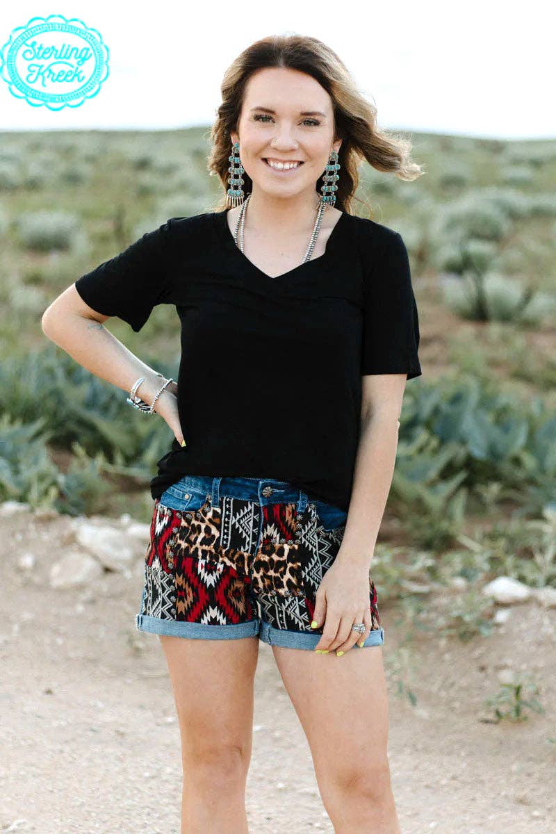 Patched Up Shorts - Leopard