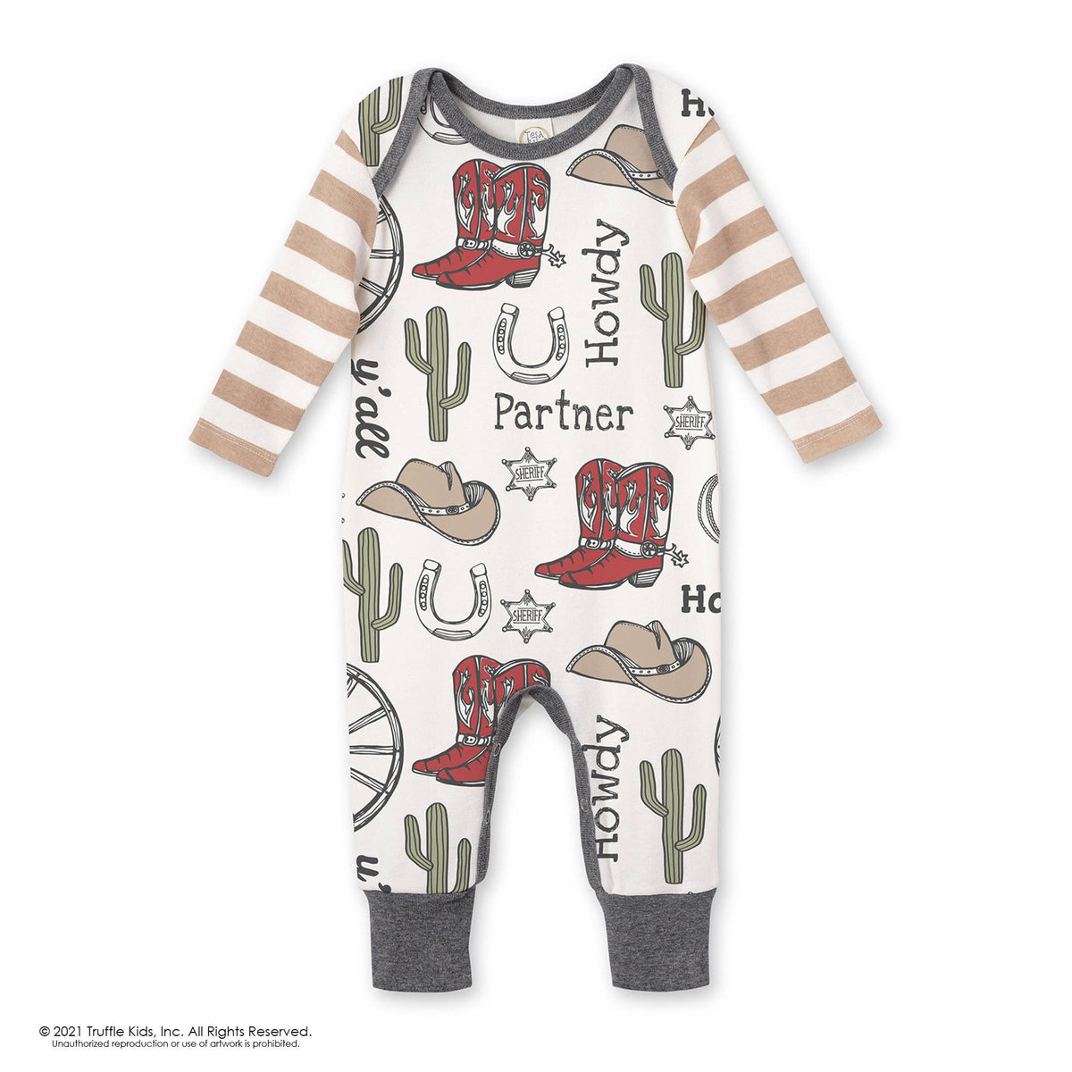 Western Cowboy Howdy Partner Cotton Romper